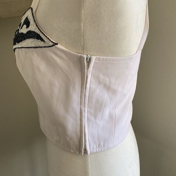 THANA Made in Italy Vintage Hand Beaded and Sequin with Side Zip Crop Top - Picture 5 of 8